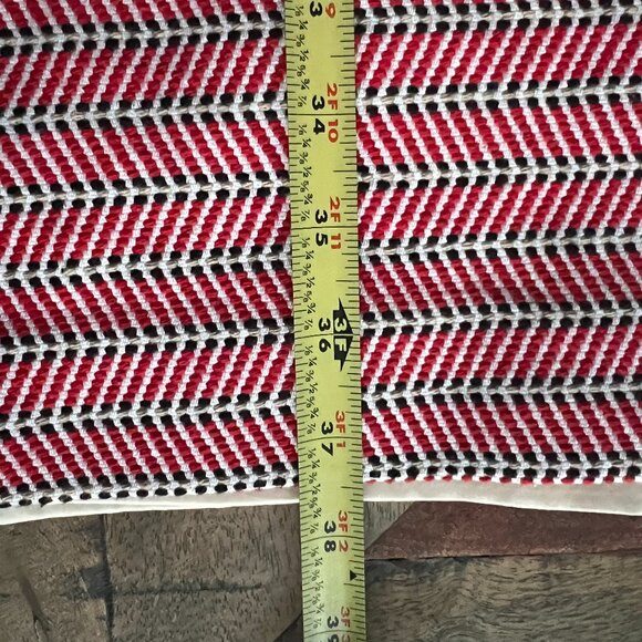 J.Crew Sz 14 Italian Tie Waist Red White Herringbone Tweed Sheath Dress Career - Picture 9 of 11